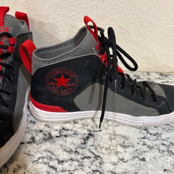 Converse Chuck Taylor Lightweight Mesh Ultra Mid High Top Black Red Men Sz 8 - Picture 12 of 16